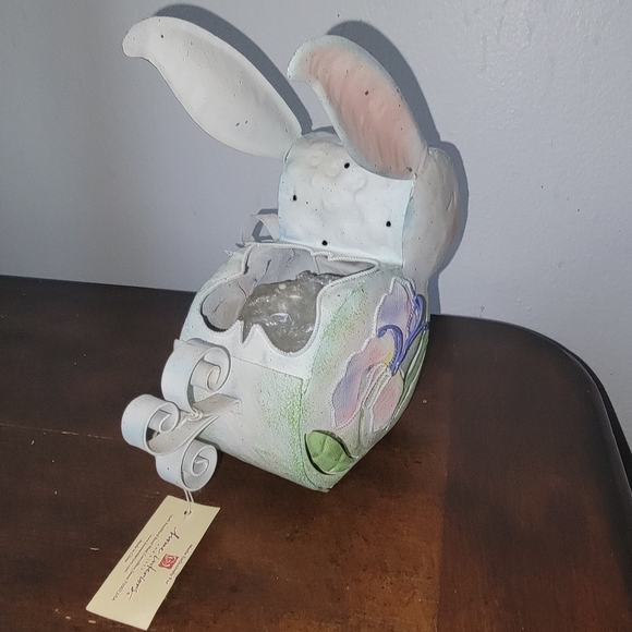 🐇Vintage Tin Metal Easter Bunny Rabbit 🐇 candle 🕯 - Picture 5 of 8